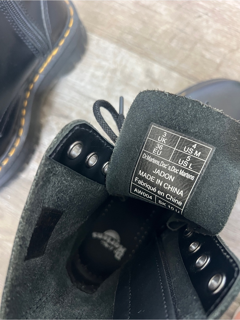 Doc Marten Jadon Platform 8 Eyelet Boots in Black - Picture 9 of 9